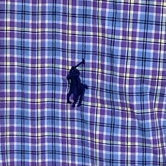 RALPH Lauren Blue Plaid Button Down Shirt Size XL - Picture 4 of 6